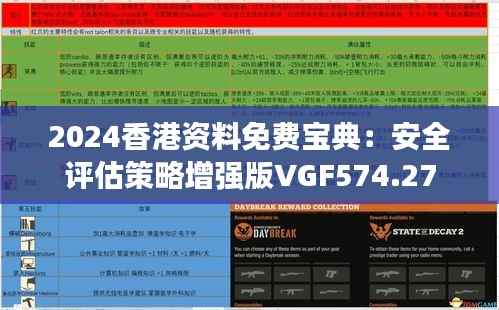 2024香港资料免费宝典:安全评估策略增强版VGF574.27