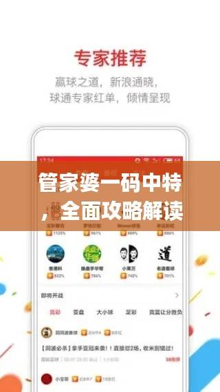 管家婆一码中特,全面攻略解读_神器版EIC684.58