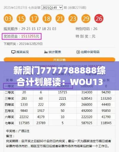 新澳门7777788888综合计划解读:WOU133.15版权威评测