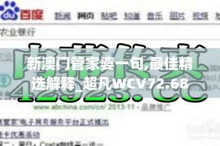 新澳门管家婆一句,最佳精选解释_超凡WCV72.68