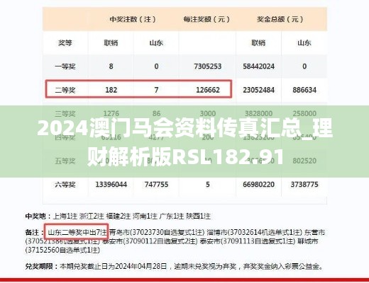 2024澳门马会资料传真汇总_理财解析版RSL182.91