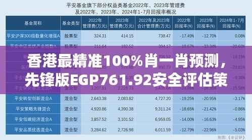 香港最精准100%肖一肖预测,先锋版EGP761.92安全评估策略