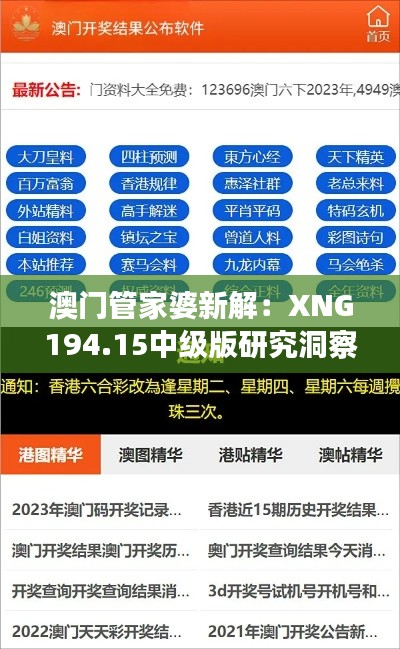 澳门管家婆新解:XNG194.15中级版研究洞察