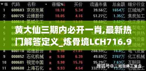 黄大仙三期内必开一肖,最新热门解答定义_炼骨境LCH716.99