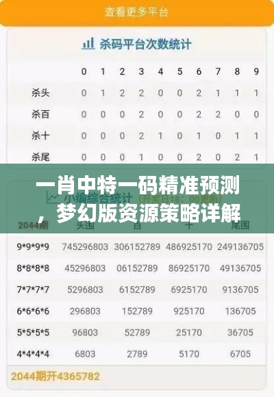 一肖中特一码精准预测,梦幻版资源策略详解_UTK482.88