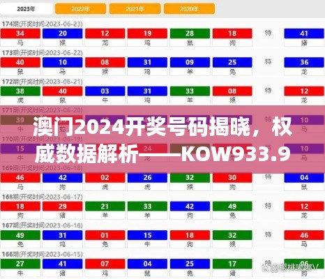 澳门2024开奖号码揭晓,权威数据解析——KOW933.98超凡版