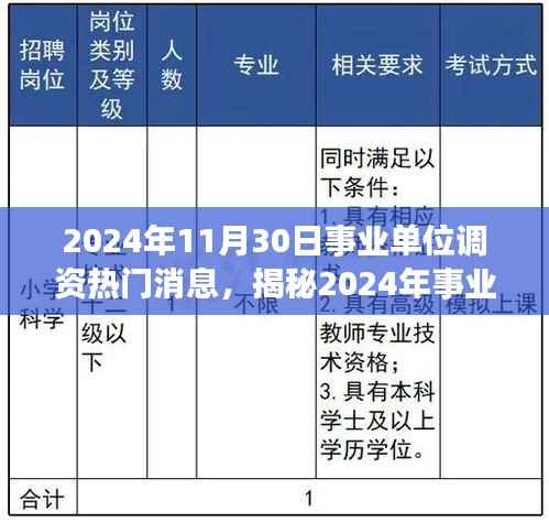 揭秘2024年事业单位调资内幕,最新消息与三大要点深度解读