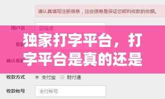 独家打字平台,打字平台是真的还是假的
