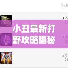 小丑最新打野攻略揭秘,高效打法与技巧一网打尽!